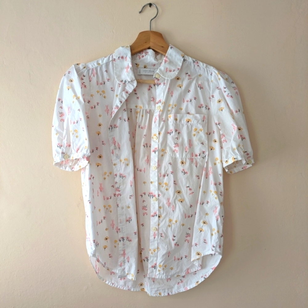 Lucky Brand Floral Button Down Shirt XS